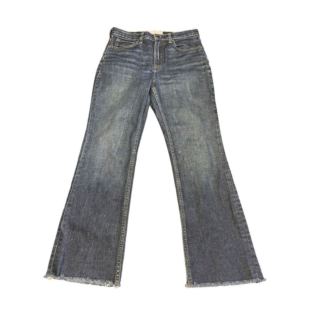 Everlane woman’s 6(28) high waist cropped straight leg raw hem denim jeans